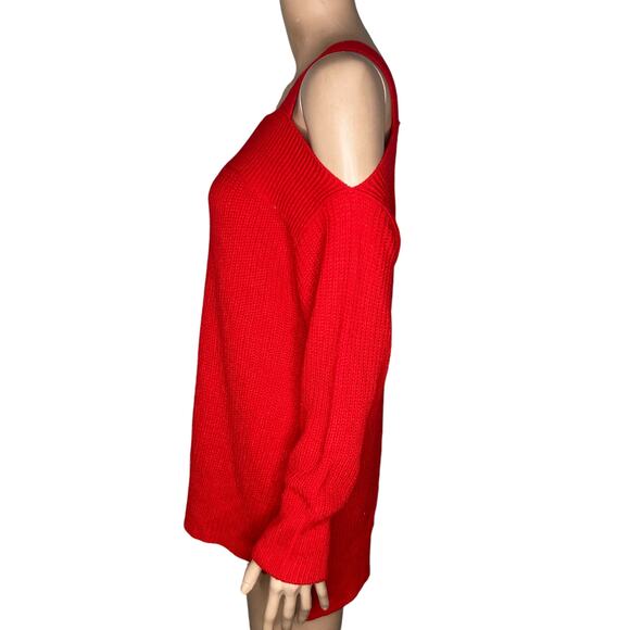Sanctuary Sweater Womens XS Cold Shoulder Red New - Picture 13 of 14
